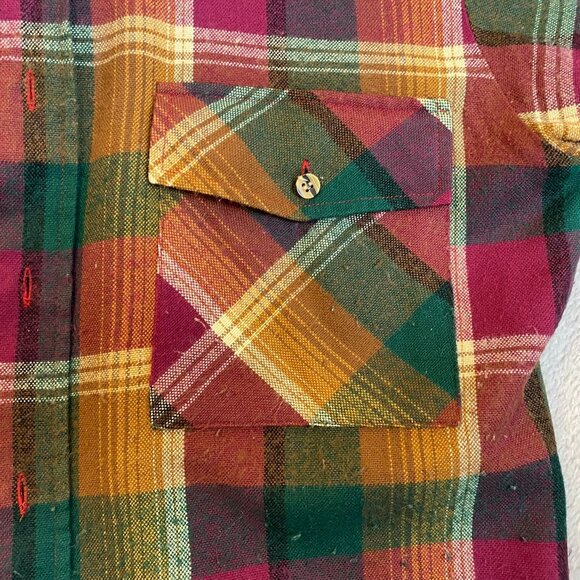 Claybrooke Outdoors Mens Long Sleeve Plaid Shirt M Multicolor Button-Up 100% Acr - Picture 6 of 10